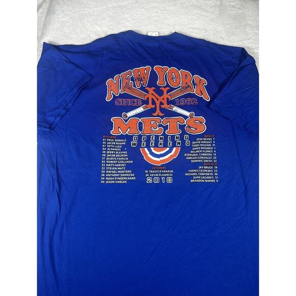 New York Mets MLB Opening Day 2018 Fruit Of The Loom T Shirt Size Men’s 2XL - Picture 4 of 4
